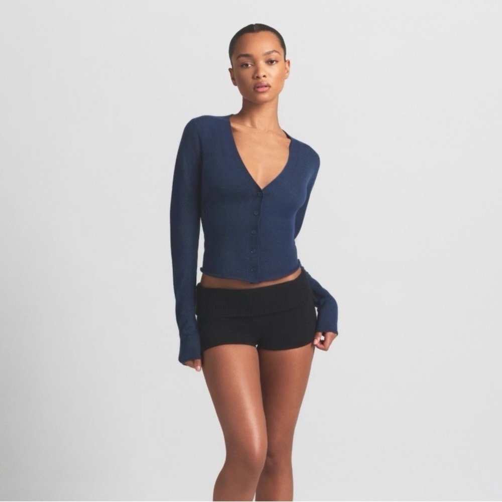NWT Skims Featherweight Cashmere Cardigan in Indigo Size XS - Picture 2 of 4